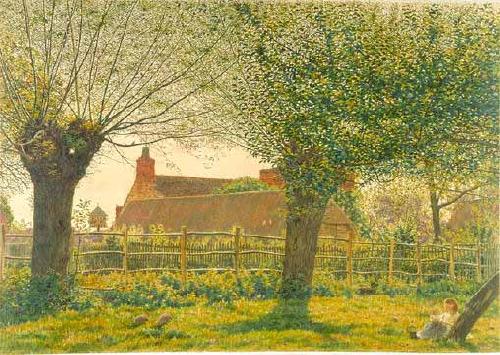 George Price Boyce.RWS At Binsey near Oxford oil painting picture